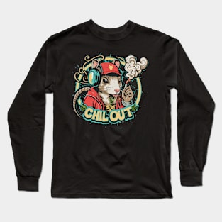 Chill Out: Hip Hop Rat Art Piece Long Sleeve T-Shirt